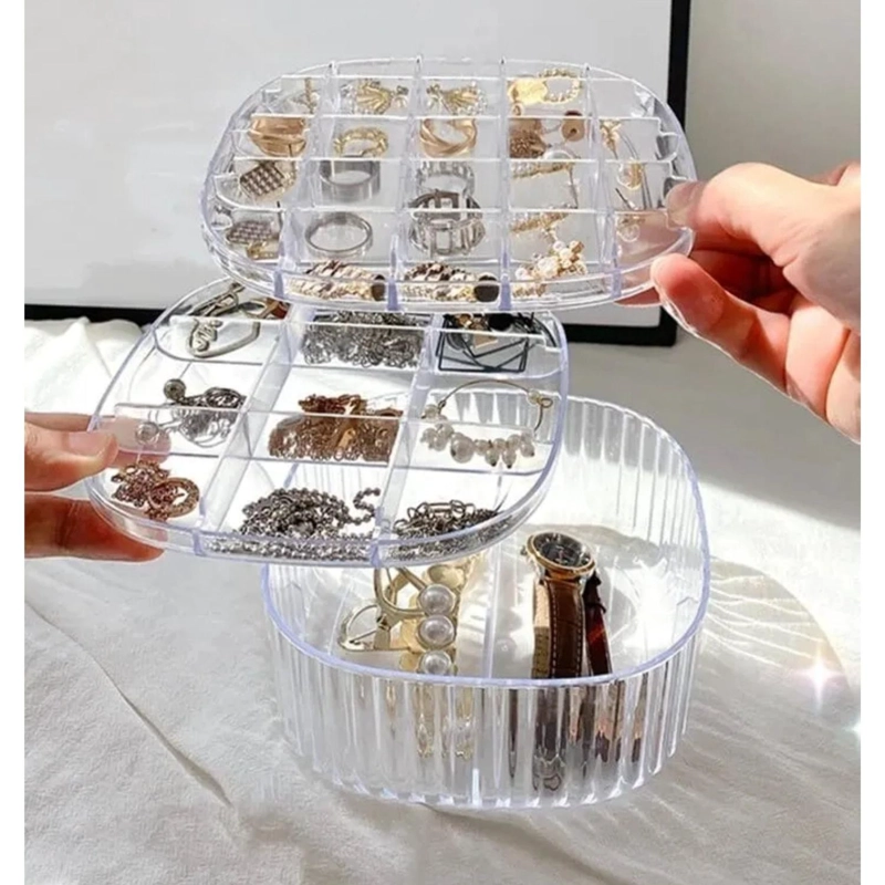 ORGANIZADOR JOYAS 32 COMPARTIMIENTOS 3 CAJONES PORTATIL - 3