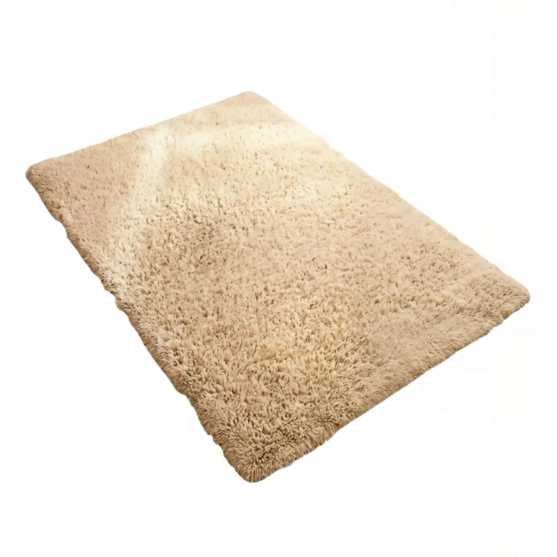 ALFOMBRA PELUDA SUPER SUAVE 2X1.5 MTS BEIGE LISO - 1