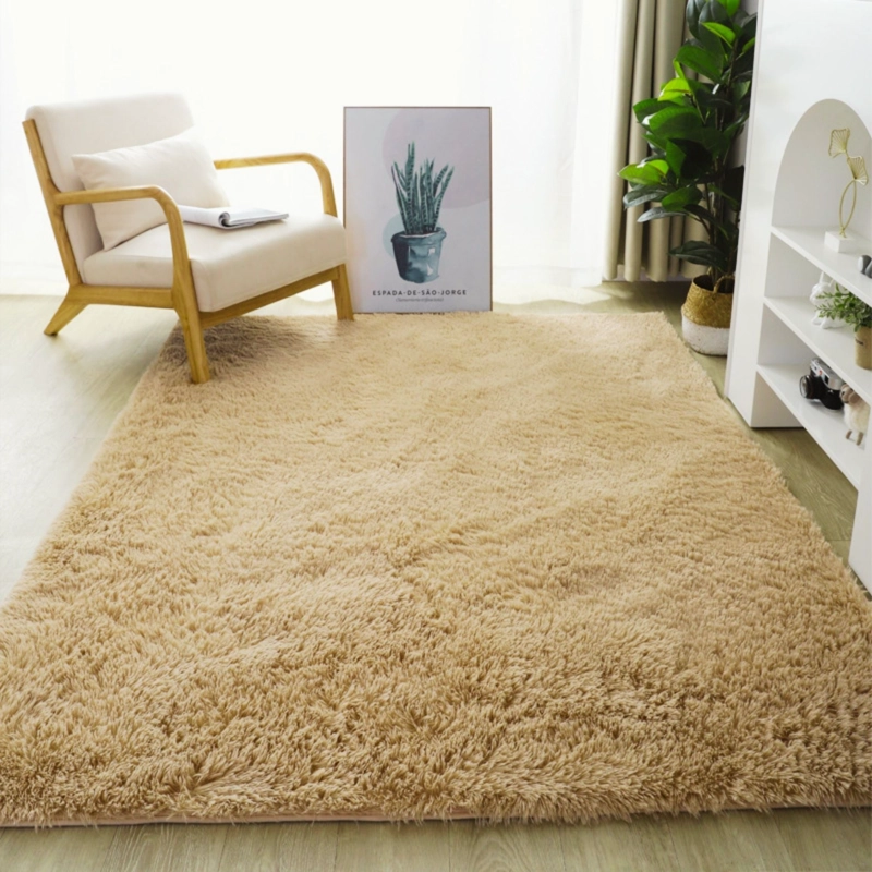 ALFOMBRA PELUDA SUPER SUAVE 2X1.5 MTS BEIGE LISO - 4