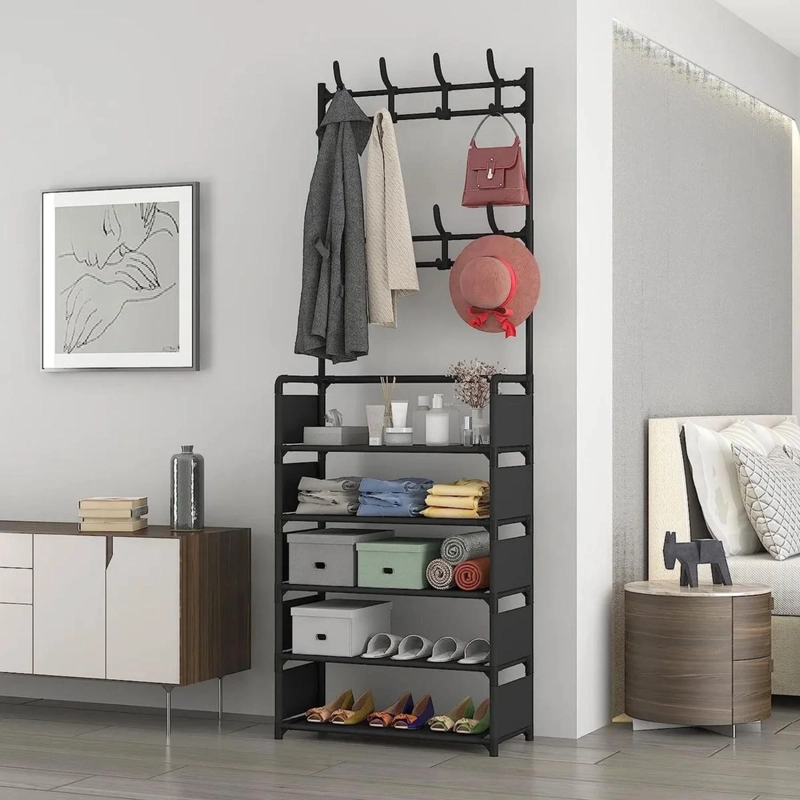 ARMARIO ORGANIZADOR ZAPATERO COLGADOR PERCHERO 5 NIVELES 80X26X1.65 MTS - 4