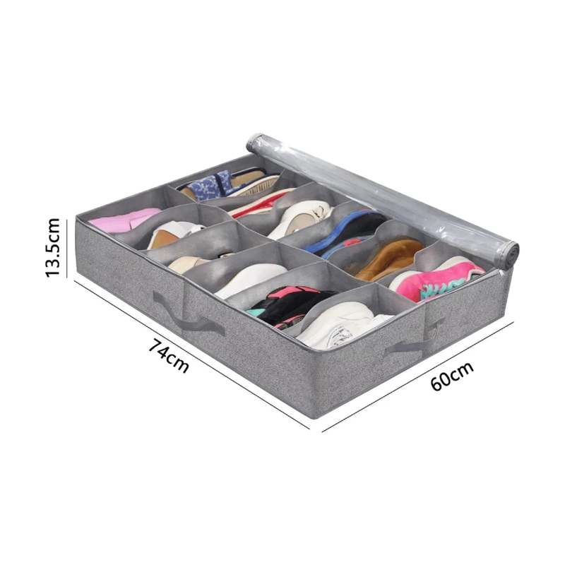 ORGANIZADOR ZAPATOS ALMACENAMIENTO BAJO CAMA 12 PARES - 4