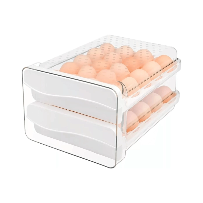 ORGANIZADOR PORTA HUEVOS 2 NIVELES 40 HUEVOS 27.2X21.9X16.5 CM - 1