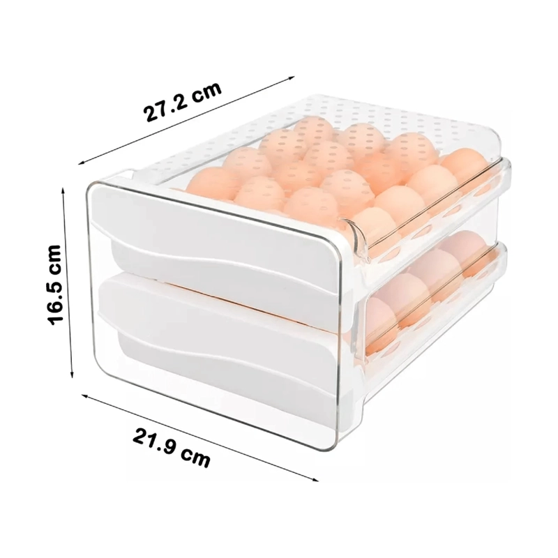 ORGANIZADOR PORTA HUEVOS 2 NIVELES 40 HUEVOS 27.2X21.9X16.5 CM - 3