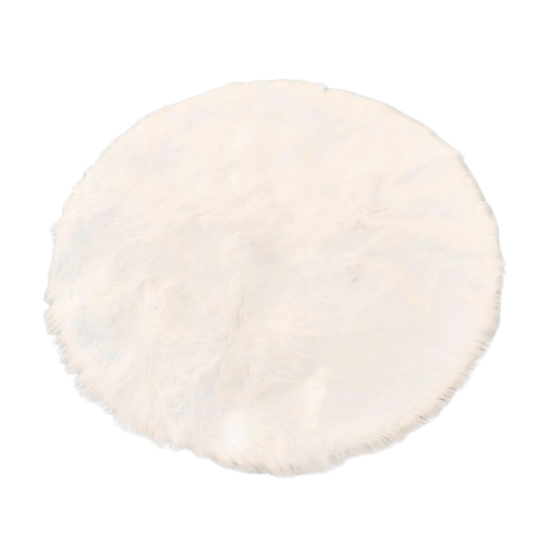 ALFOMBRA PELUDA SUPER SUAVE REDONDA 120 CM BLANCO - 1