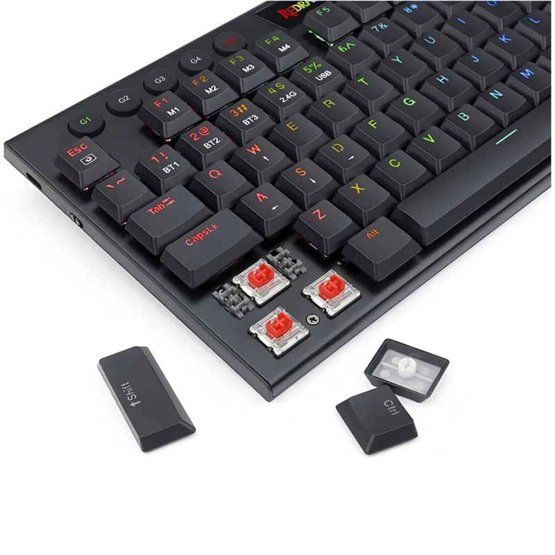 TECLADO GAMER ULTRA LOW PROFILE PROFESIONAL RGB NEGRO - 4