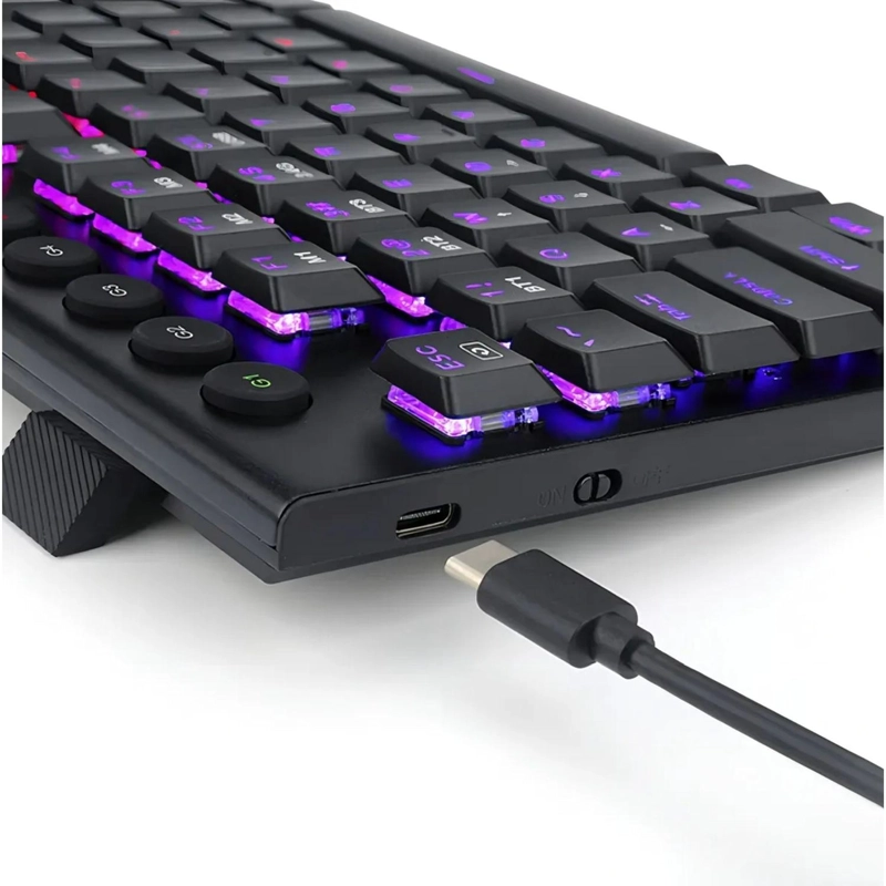 TECLADO GAMER ULTRA LOW PROFILE PROFESIONAL RGB NEGRO - 5