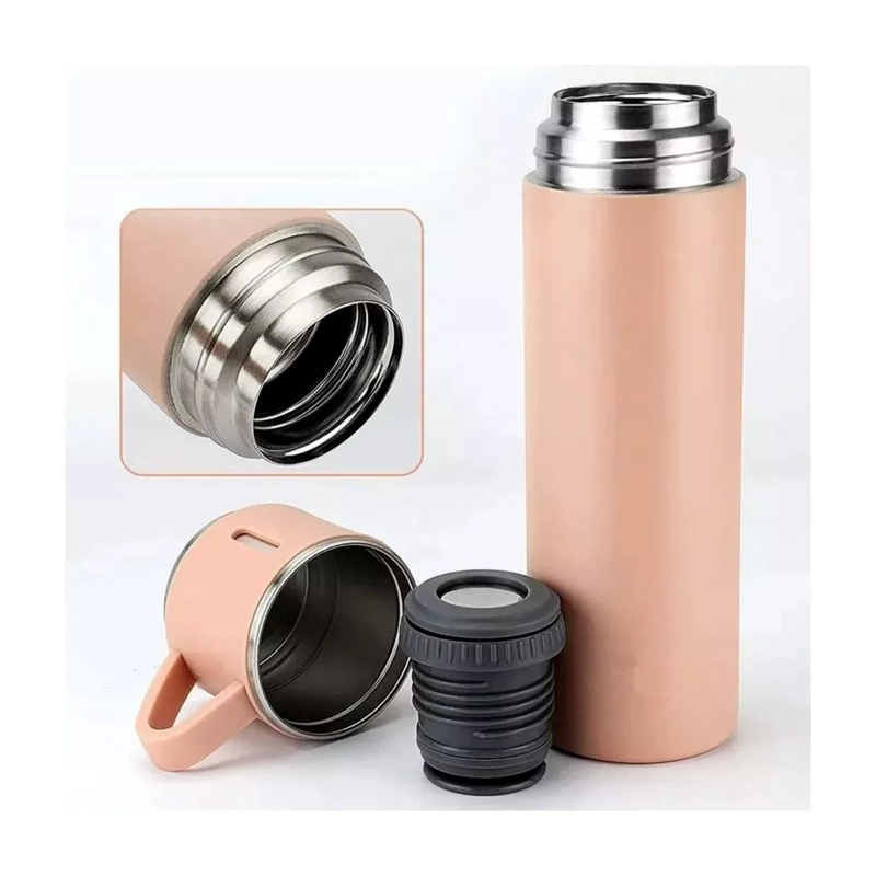 SET TE RMICO 3 TAZAS ACERO INOXIDABLE 500 ML ROSADO - 2