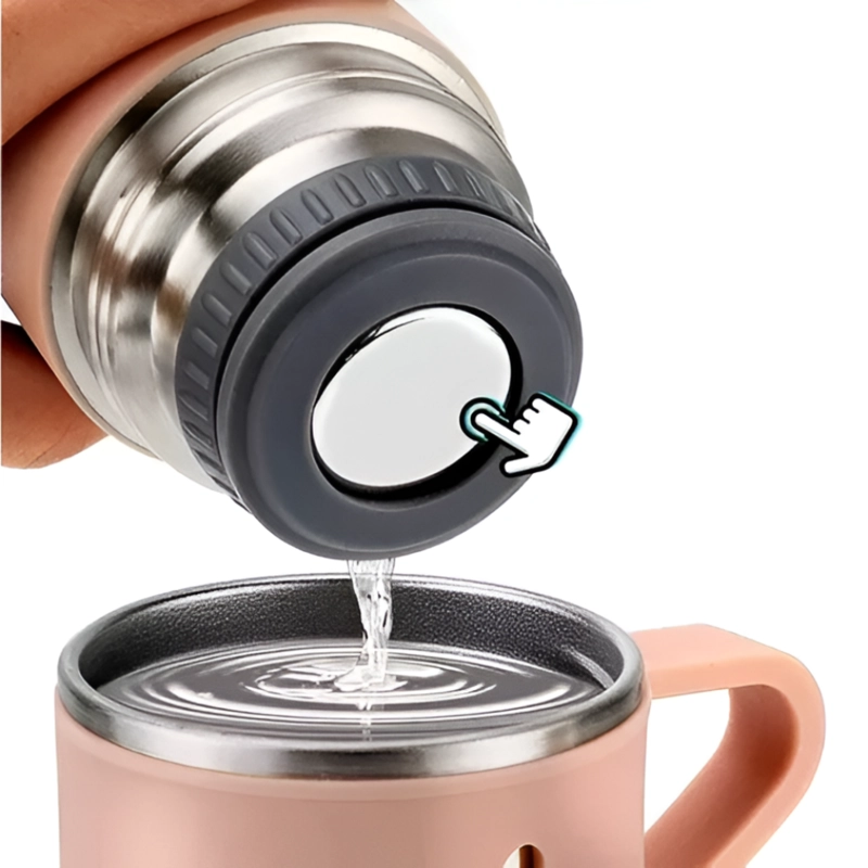 SET TE RMICO 3 TAZAS ACERO INOXIDABLE 500 ML ROSADO - 4