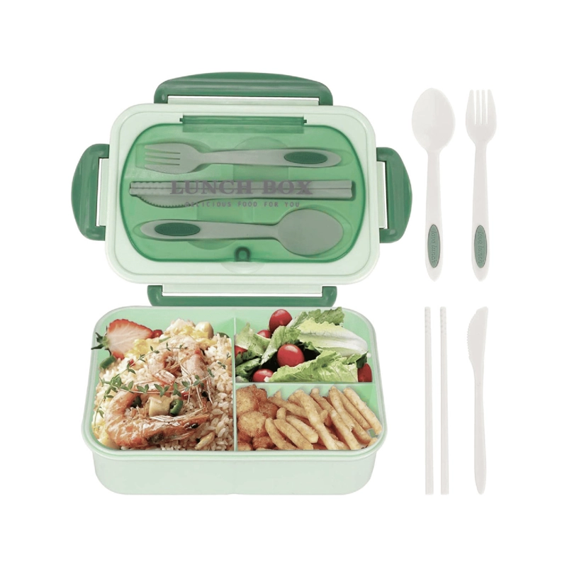 TAPER TERMICO COMIDA CONTENEDOR CUBIERTOS 1.2 ML VERDE - 1