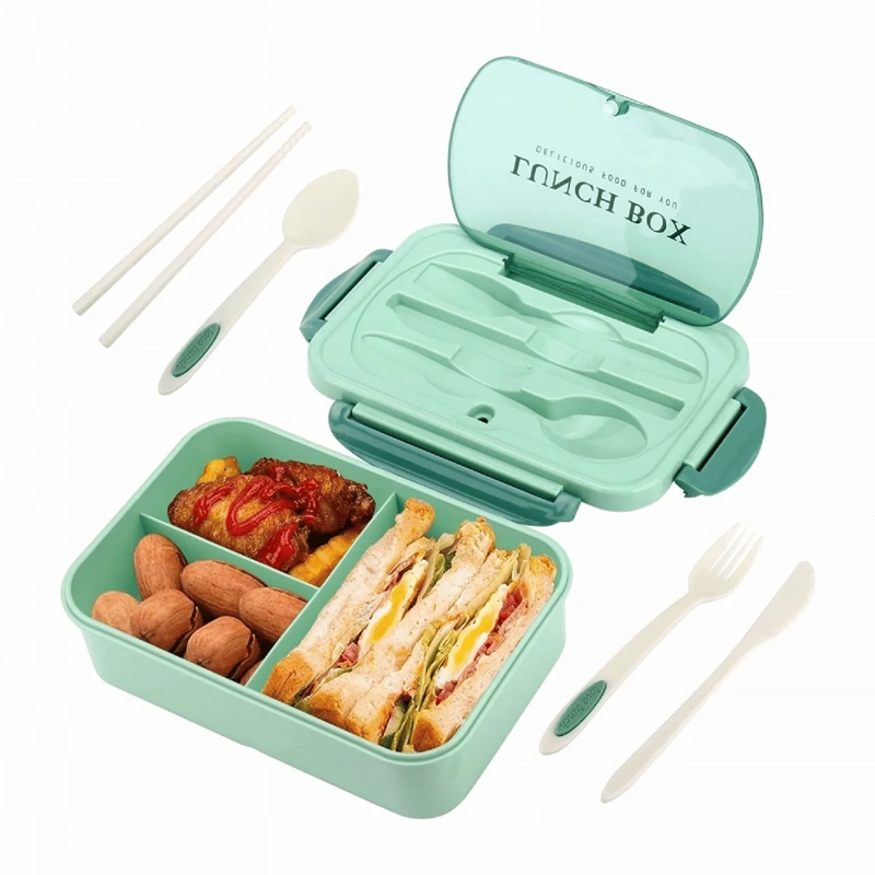 TAPER TERMICO COMIDA CONTENEDOR CUBIERTOS 1.2 ML VERDE - 2