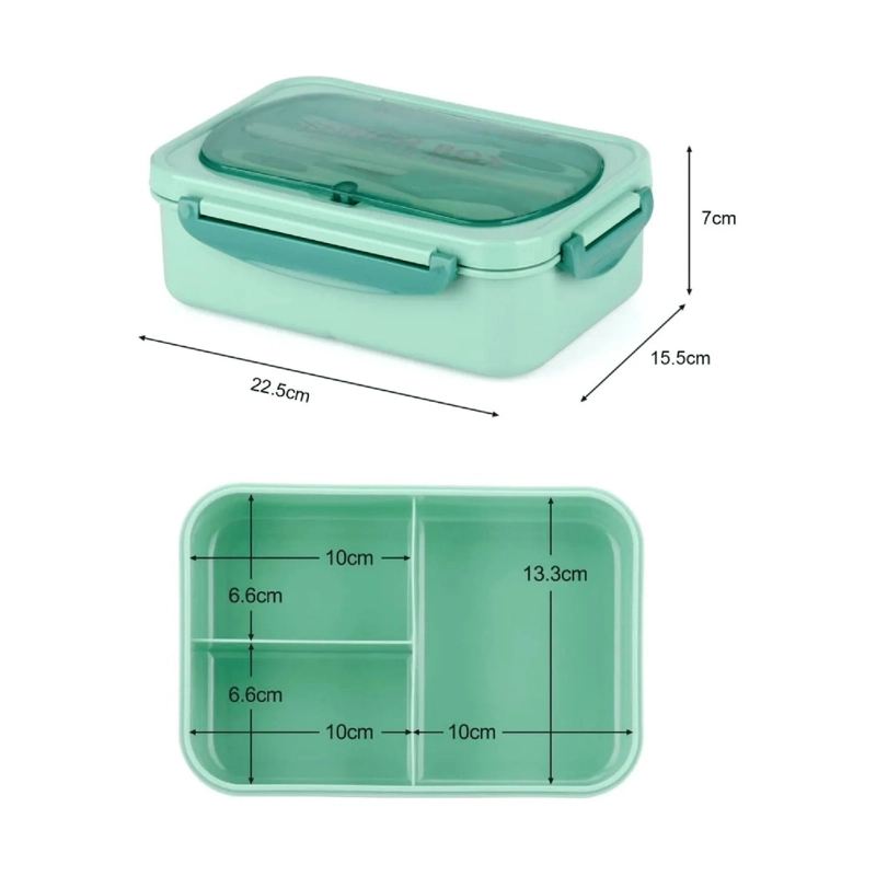 TAPER TERMICO COMIDA CONTENEDOR CUBIERTOS 1.2 ML VERDE - 3