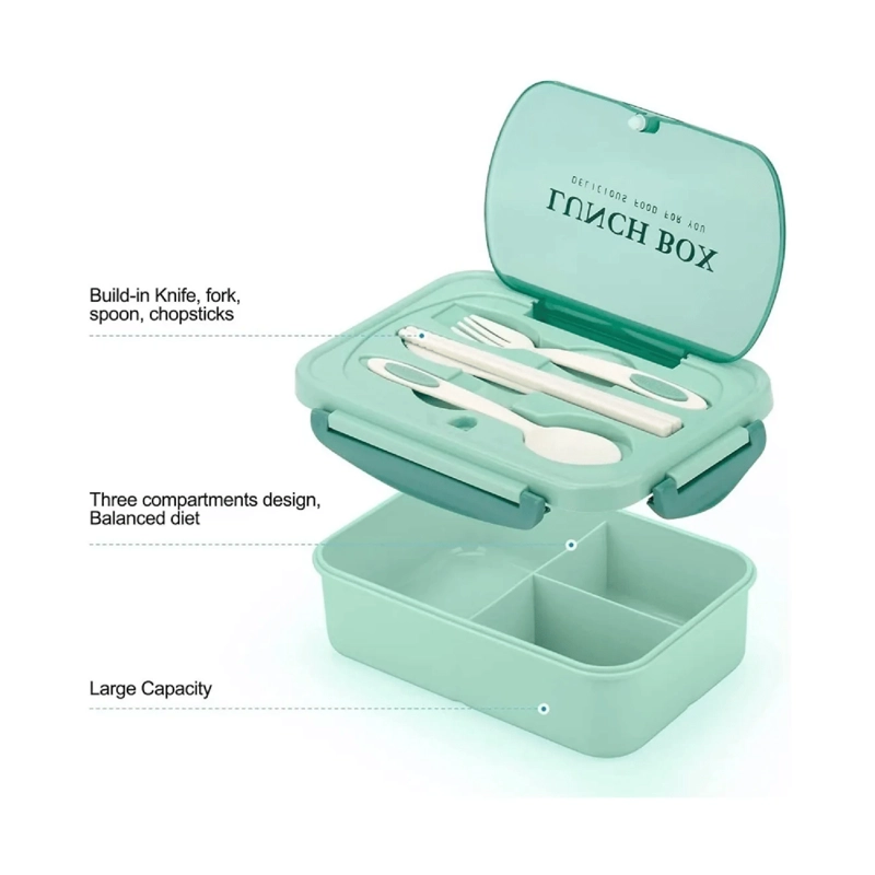 TAPER TERMICO COMIDA CONTENEDOR CUBIERTOS 1.2 ML VERDE - 5