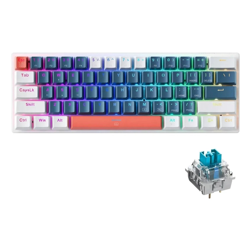 TECLADO GAMER PROFESIONAL MECANICO 60% RGB LED - 1