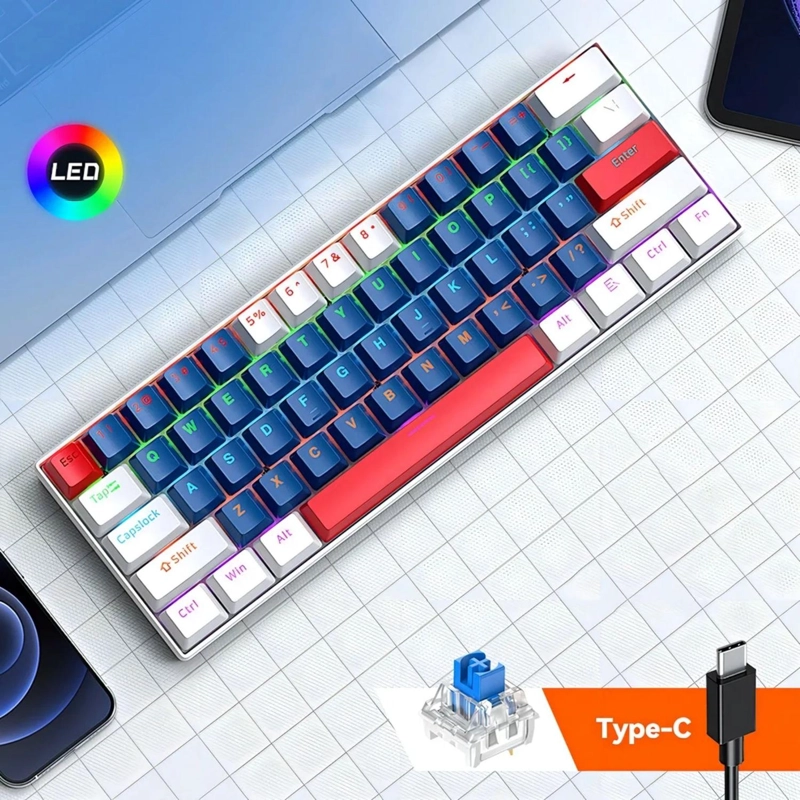 TECLADO GAMER PROFESIONAL MECANICO 60% RGB LED - 4