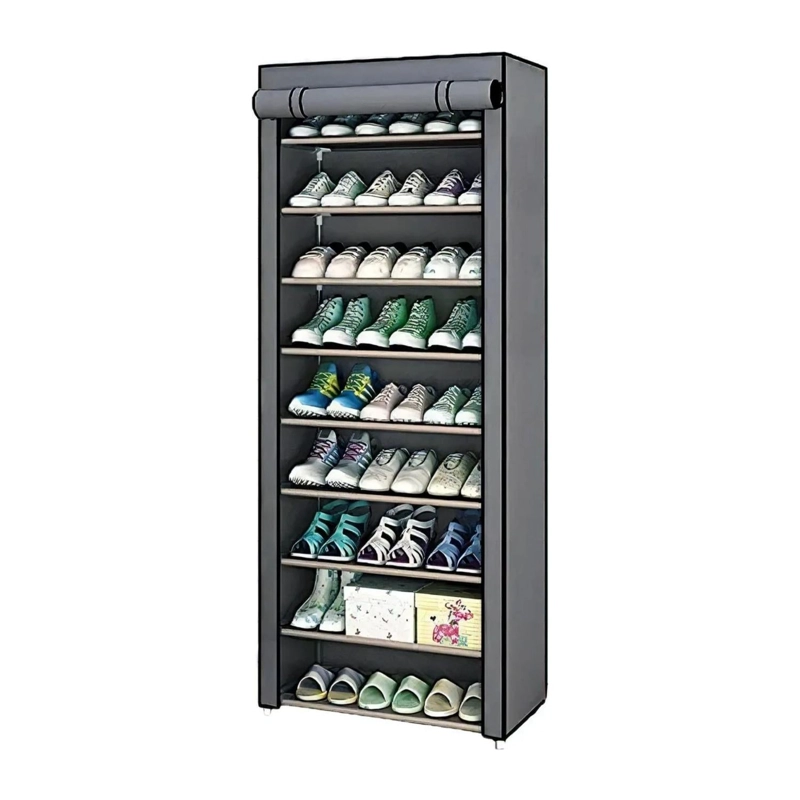 ZAPATERO ARMARIO VERTICAL ORGANIZADOR 10 NIVELES GRIS - 1