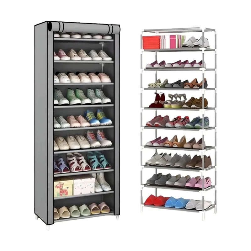 ZAPATERO ARMARIO VERTICAL ORGANIZADOR 10 NIVELES GRIS - 5