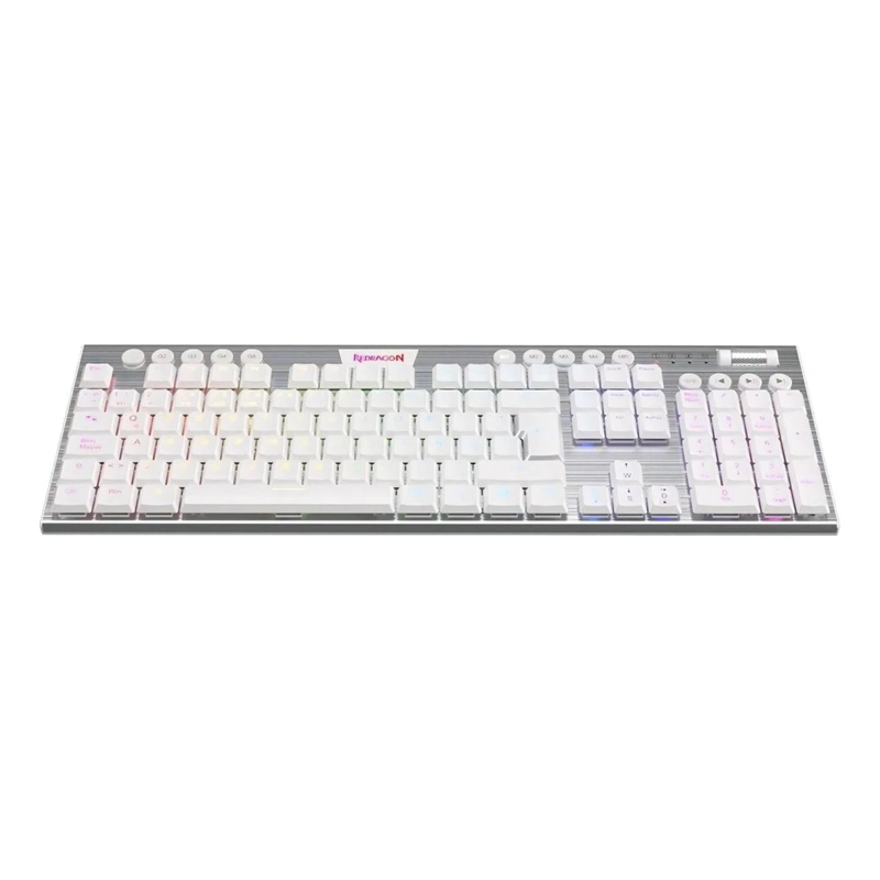 TECLADO MECANICO GAMER PROFESIONAL REDRAGON RGB WIRELESS 14.75X43.8X2.2 CM BLANCO - 2