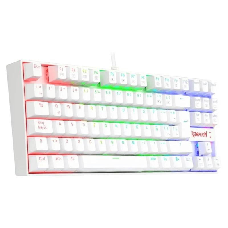 TECLADO MECANICO GAMER REDRAGON LED RGB KUMARA 4.3X37.5X15.5 CM BLANCO - 2