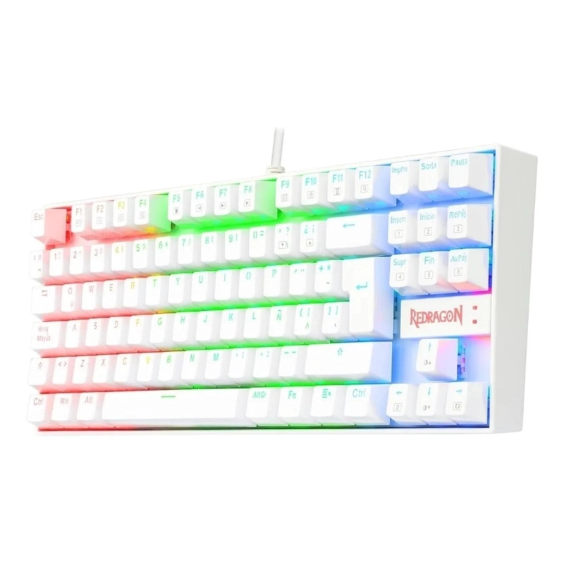 TECLADO MECANICO GAMER REDRAGON LED RGB KUMARA 4.3X37.5X15.5 CM BLANCO - 3