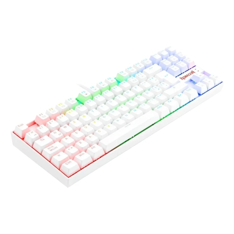 TECLADO MECANICO GAMER REDRAGON LED RGB KUMARA 4.3X37.5X15.5 CM BLANCO - 4