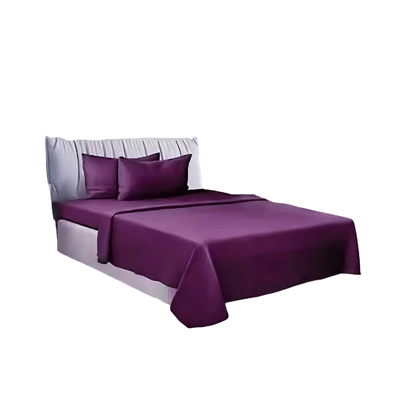 SABANAS 2 PLAZAS ELASTICADA 4 PIEZAS POLAR 144 HILOS VIOLETA OSCURO - 1
