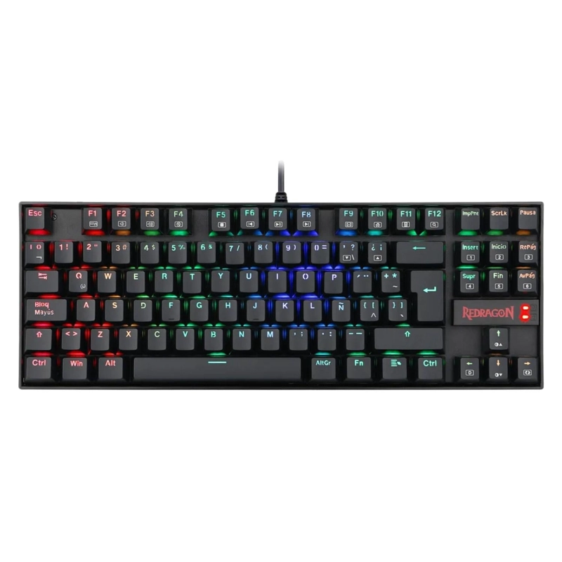 TECLADO MECANICO GAMER REDRAGON LED RGB KUMARA 4.3X37.5X15.5 CM NEGRO - 1