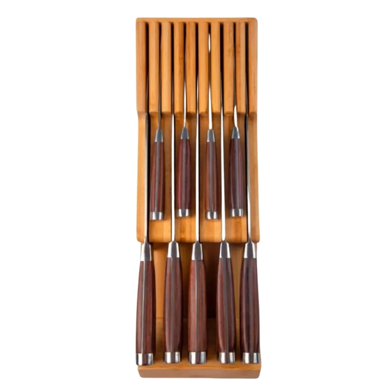 SOPORTE ORGANIZADOR 9 CUCHILLOS 5.8X13X40.3 CM BAMBU - 2