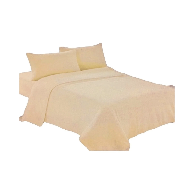 SABANAS 2 PLAZAS ELASTICADA 4 PIEZAS POLAR 144 HILOS BEIGE - 1