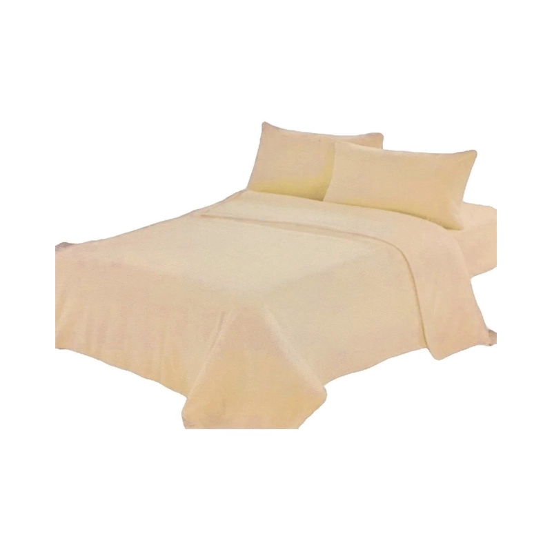 SABANAS 2 PLAZAS ELASTICADA 4 PIEZAS POLAR 144 HILOS BEIGE - 2