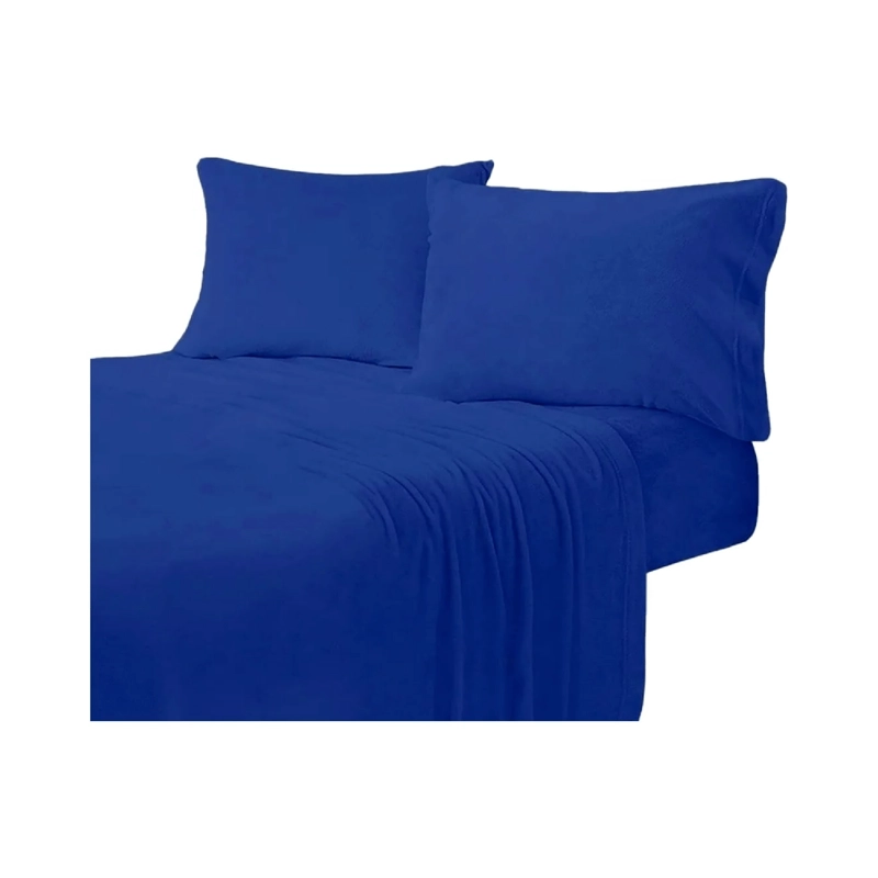 SABANAS 2 PLAZAS ELASTICADA 4 PIEZAS POLAR 144 HILOS AZUL OSCURO - 2