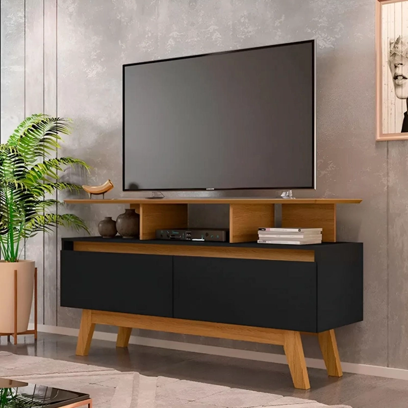 RACK ESTANTE TV 50 2 PUERTAS 30X120X65 CM - 3