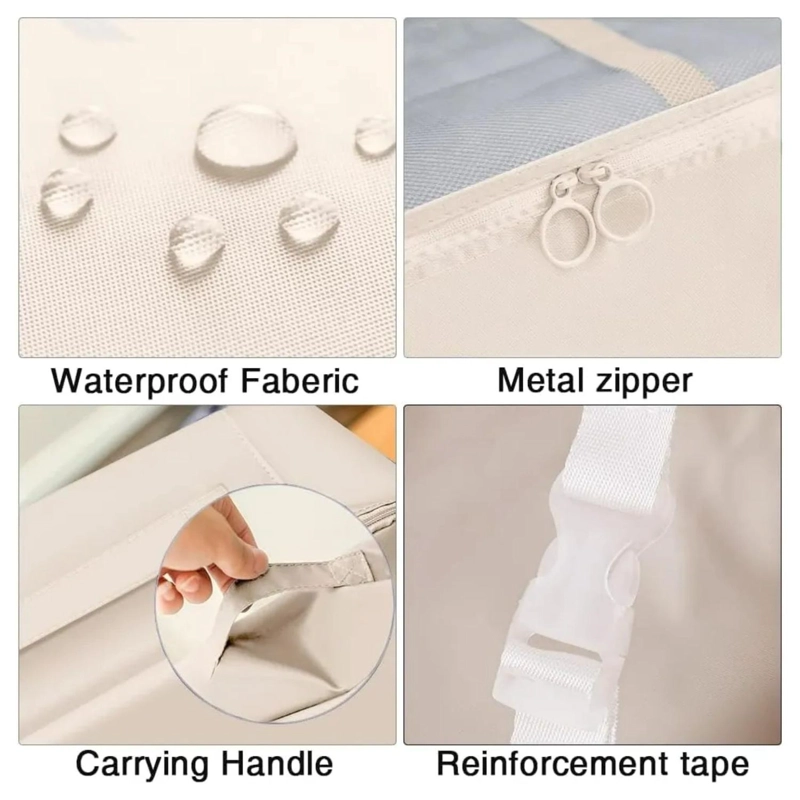 SET 8 EN 1 BOLSOS ORGANIZADOR VIAJE MALETA BEIGE - 4