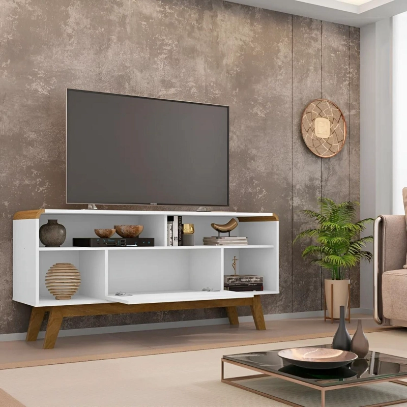RACK ESTANTE TV 55 LAZULI 136X36X64 CM BLANCO - 5