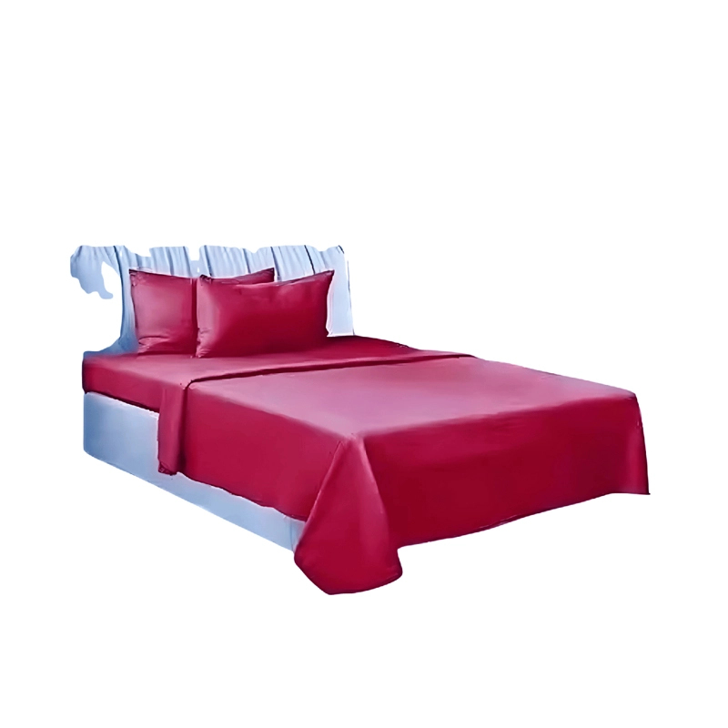 SABANAS 2 PLAZAS ELASTICADA 4 PIEZAS POLAR 144 HILOS ROJO - 3