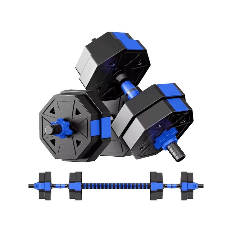 SET MANCUERNAS BARRA ARMABLE AJUSTABLE PROFESIONAL 20 KG - 1