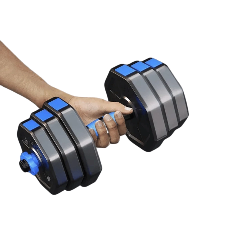 SET MANCUERNAS BARRA ARMABLE AJUSTABLE PROFESIONAL 20 KG - 3