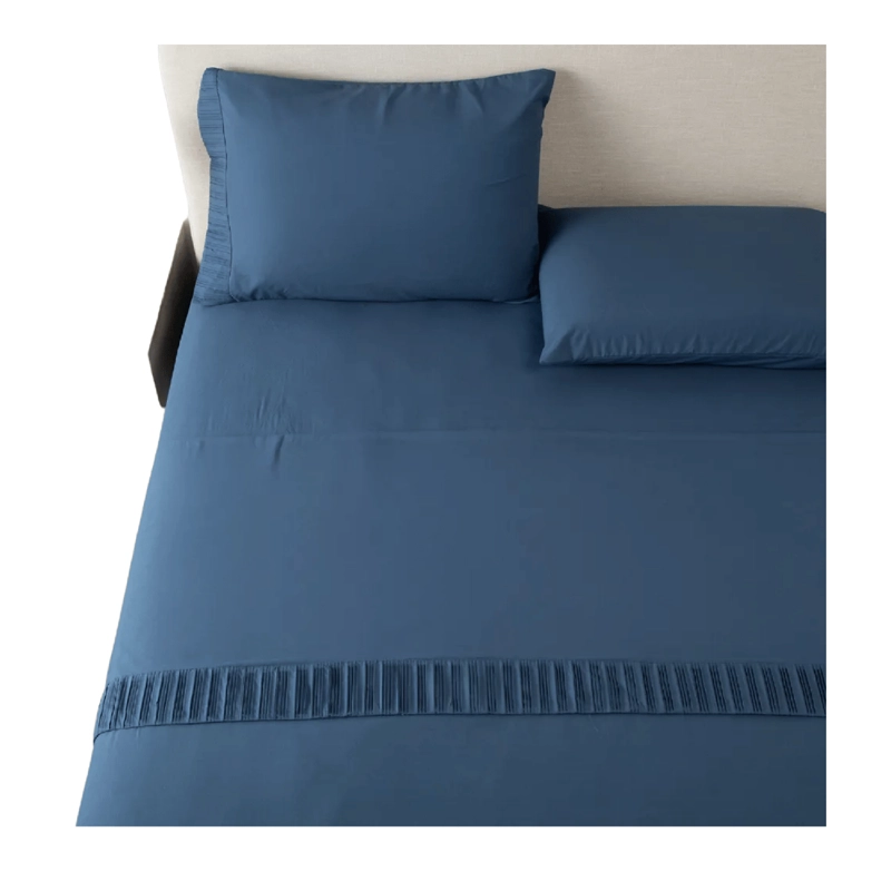 SABANAS 2 PLAZAS MICROFIBRA 300 HILOS AZUL MARINO - 1
