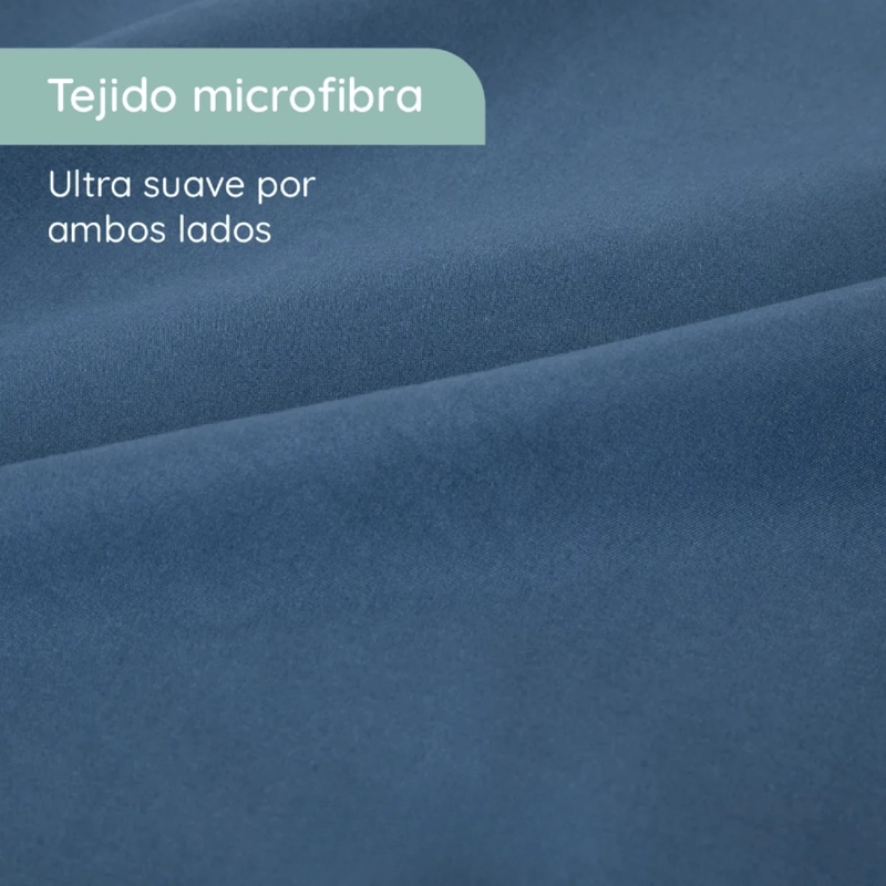 SABANAS 2 PLAZAS MICROFIBRA 300 HILOS AZUL MARINO - 2