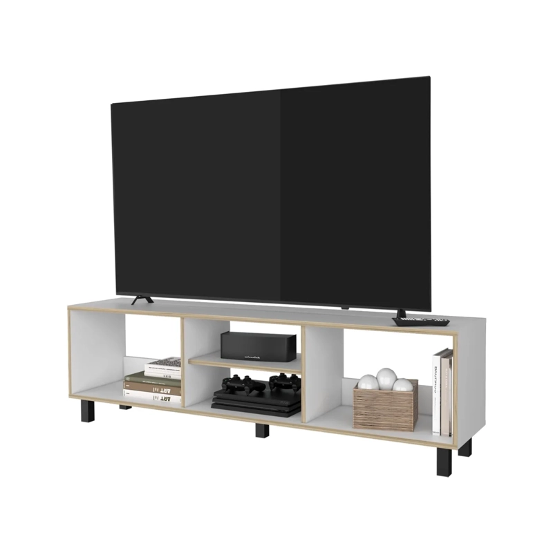 RACK 5 REPISAS TV 70 160X47.5X35 CM BLANCO - 5