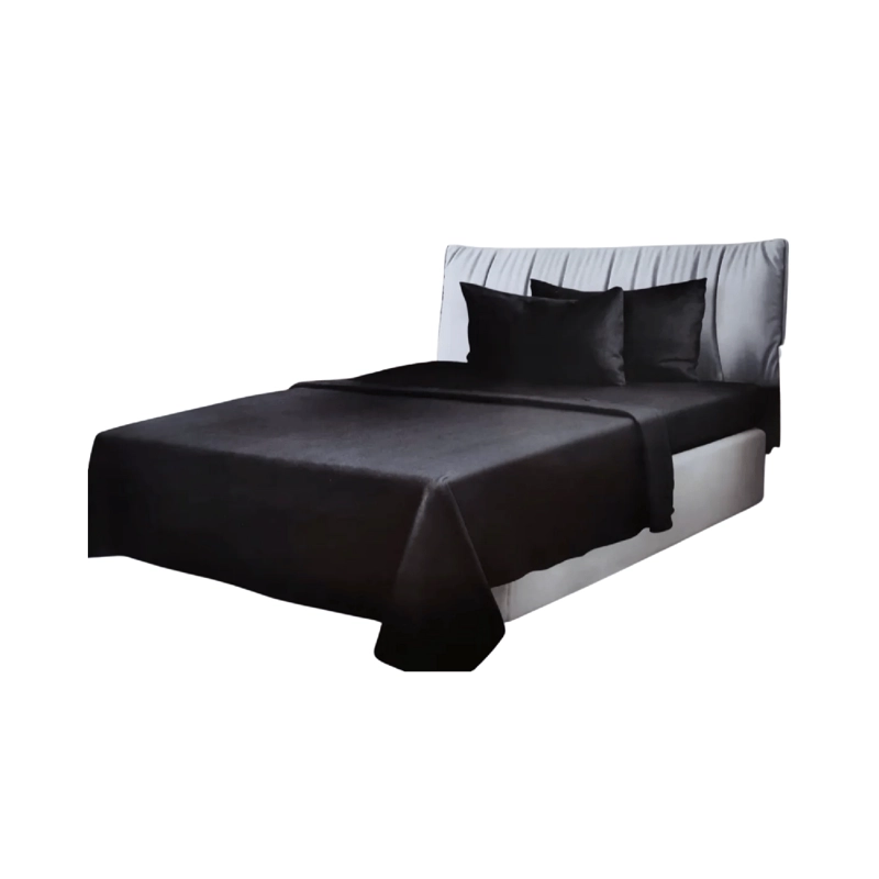 SABANAS 2 PLAZAS ELASTICADA 4 PIEZAS POLAR 144 HILOS NEGRO - 2