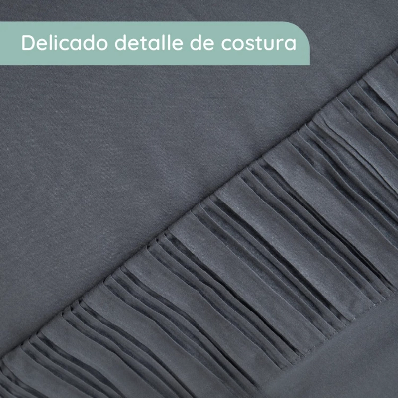 SABANAS 2 PLAZAS MICROFIBRA 300 HILOS GRIS - 3
