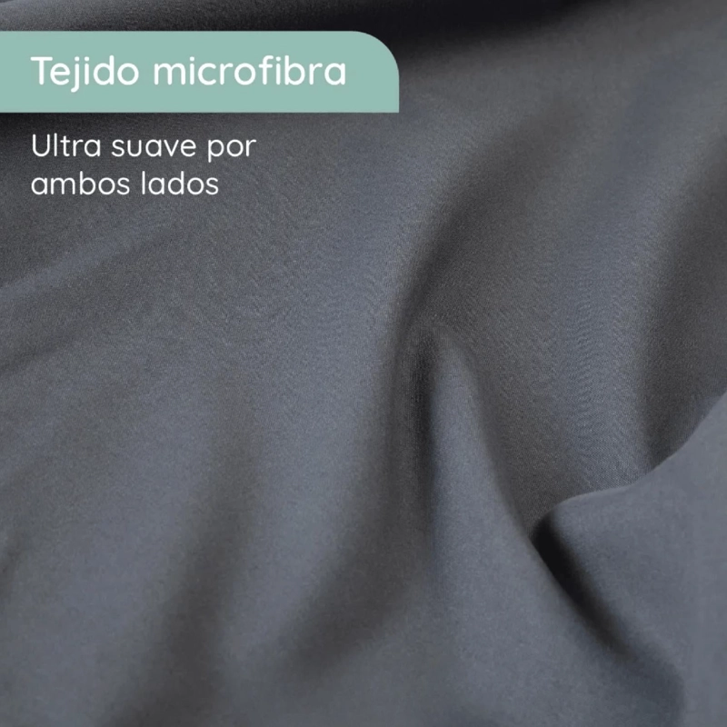 SABANAS 2 PLAZAS MICROFIBRA 300 HILOS GRIS - 4