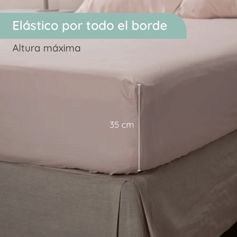 SABANAS 2 PLAZAS MICROFIBRA 300 HILOS ROSADO - 2