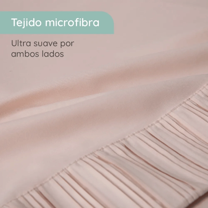 SABANAS 2 PLAZAS MICROFIBRA 300 HILOS ROSADO - 3