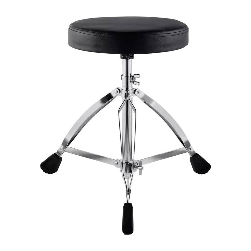SILLIN BATERIA PISO TABURETE REDONDO ALTURA AJUSTABLE NEGRO - 1