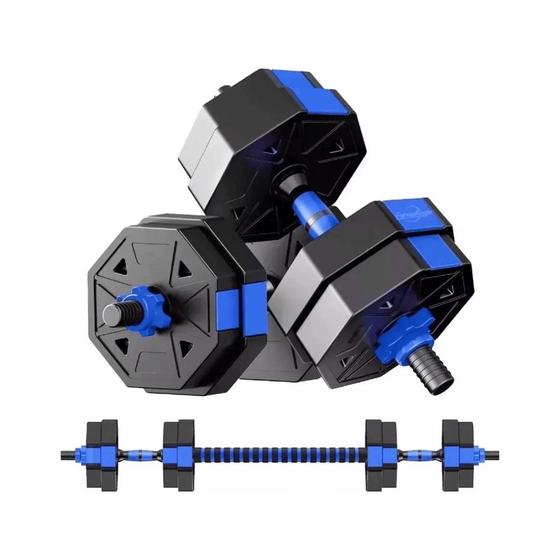 SET MANCUERNAS BARRA ARMABLE AJUSTABLE PROFESIONAL 15 KG - 3