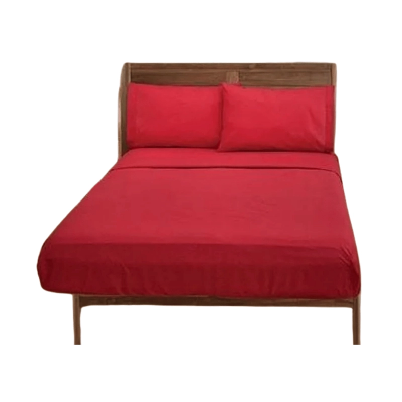 SABANAS 2 PLAZAS 4 PIEZAS POLAR 144 HILOS ROJO - 1