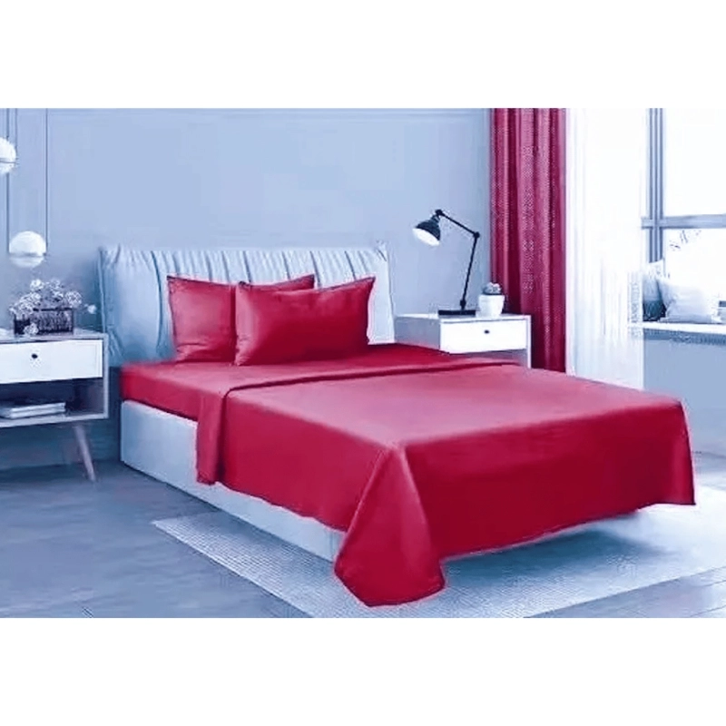 SABANAS 2 PLAZAS 4 PIEZAS POLAR 144 HILOS ROJO - 3