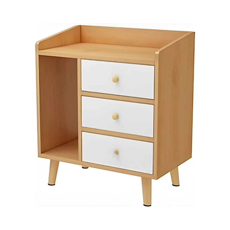 VELADOR 2 NIVELES 3 CAJONES MADERA 43X30X62 CM MARRON - 1