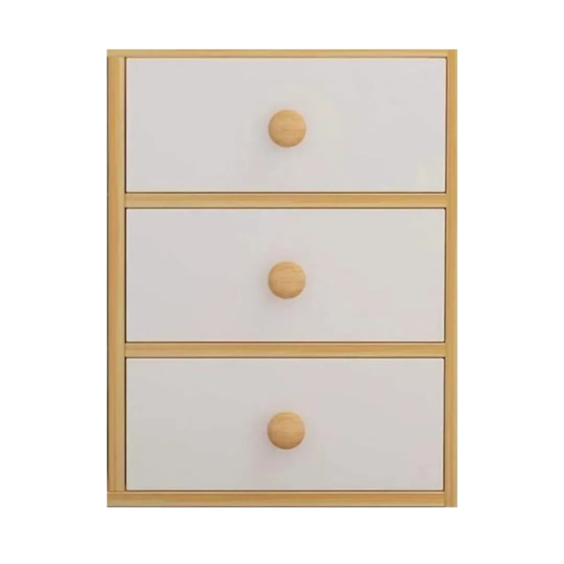 VELADOR 2 NIVELES 3 CAJONES MADERA 43X30X62 CM MARRON - 2